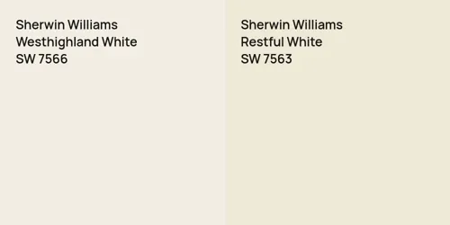 SW 7566 Westhighland White vs SW 7563 Restful White