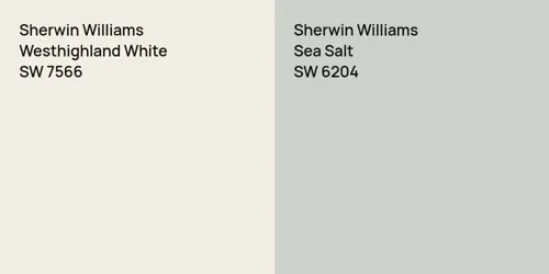 SW 7566 Westhighland White vs SW 6204 Sea Salt