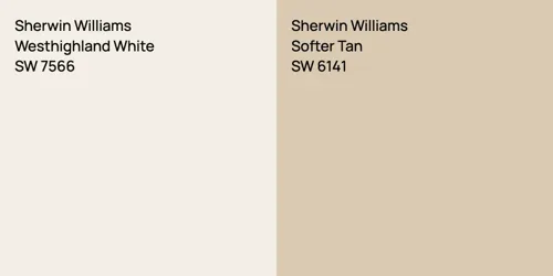 SW 7566 Westhighland White vs SW 6141 Softer Tan