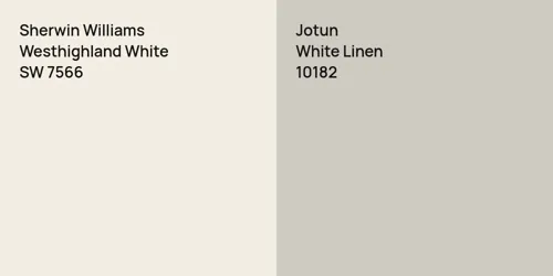 SW 7566 Westhighland White vs 10182 White Linen