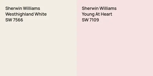 SW 7566 Westhighland White vs SW 7109 Young At Heart