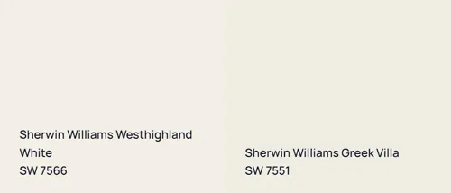 SW 7566 Westhighland White vs SW 7551 Greek Villa