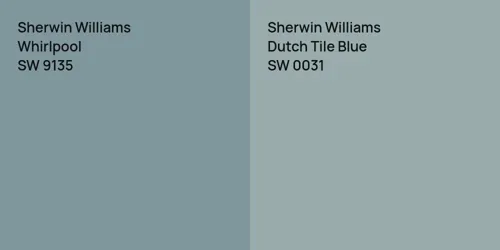 SW 9135 Whirlpool vs SW 0031 Dutch Tile Blue