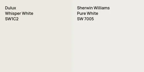 SW1C2 Whisper White vs SW 7005 Pure White