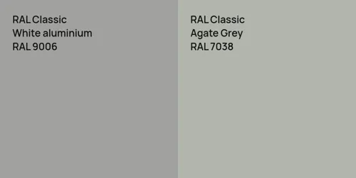 RAL 9006  White aluminium vs RAL 7038 Agate Grey