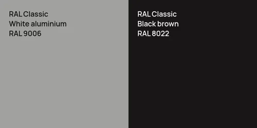 RAL 9006  White aluminium vs RAL 8022  Black brown