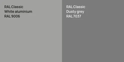 RAL 9006  White aluminium vs RAL 7037  Dusty grey