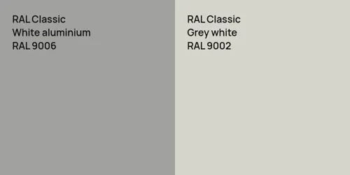 RAL 9006  White aluminium vs RAL 9002  Grey white