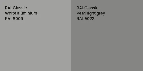 RAL 9006  White aluminium vs RAL 9022  Pearl light grey