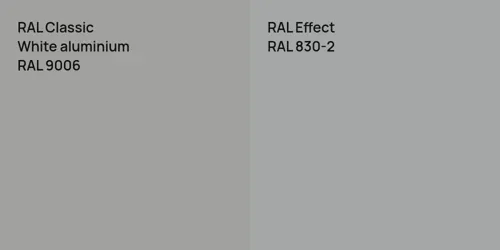 RAL 9006  White aluminium vs RAL 830-2 