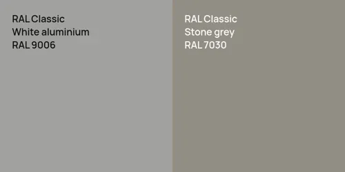 RAL 9006  White aluminium vs RAL 7030  Stone grey