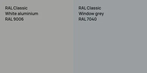 RAL 9006  White aluminium vs RAL 7040  Window grey