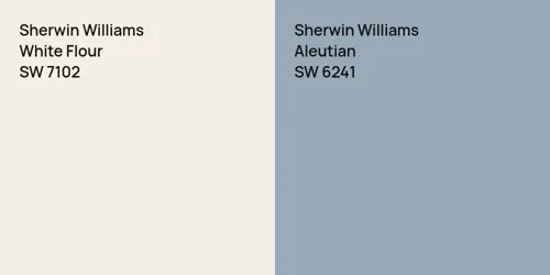 SW 7102 White Flour vs SW 6241 Aleutian