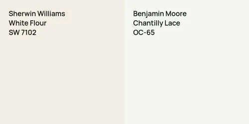 SW 7102 White Flour vs OC-65 Chantilly Lace