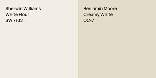 SW 7102 White Flour vs OC-7 Creamy White