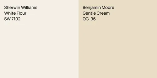 SW 7102 White Flour vs OC-96 Gentle Cream