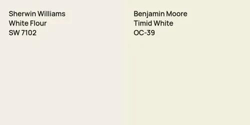 SW 7102 White Flour vs OC-39 Timid White