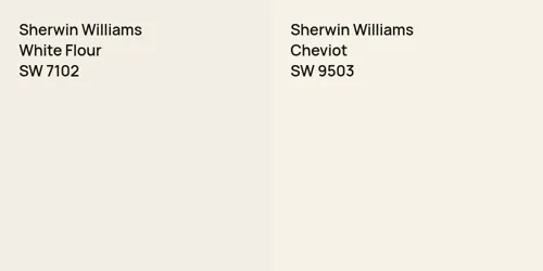 SW 7102 White Flour vs SW 9503 Cheviot