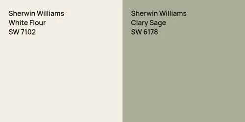 SW 7102 White Flour vs SW 6178 Clary Sage