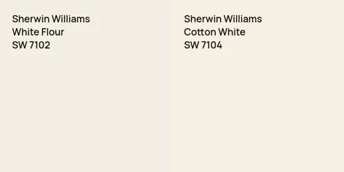 SW 7102 White Flour vs SW 7104 Cotton White