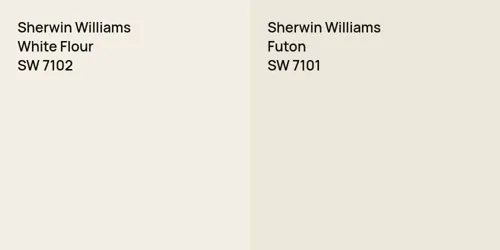 SW 7102 White Flour vs SW 7101 Futon