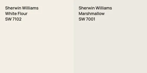 SW 7102 White Flour vs SW 7001 Marshmallow