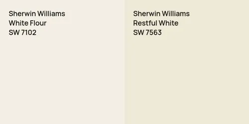 SW 7102 White Flour vs SW 7563 Restful White