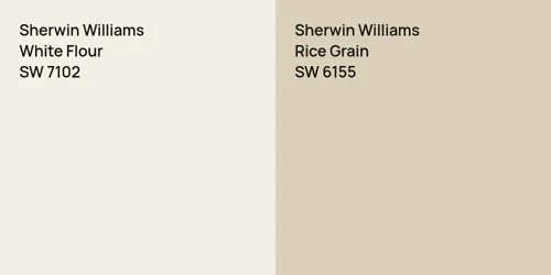 SW 7102 White Flour vs SW 6155 Rice Grain