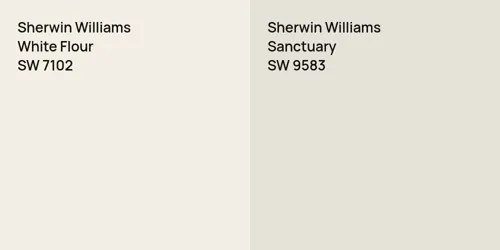 SW 7102 White Flour vs SW 9583 Sanctuary