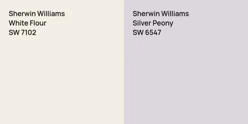 SW 7102 White Flour vs SW 6547 Silver Peony