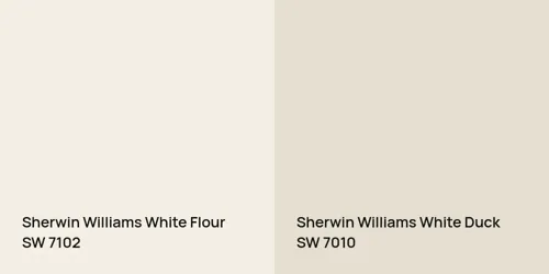 SW 7102 White Flour vs SW 7010 White Duck