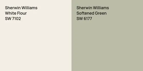 SW 7102 White Flour vs SW 6177 Softened Green