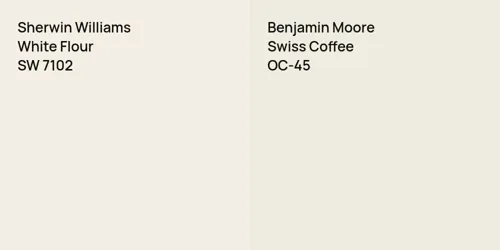 SW 7102 White Flour vs OC-45 Swiss Coffee