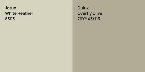 8303 White Heather vs 70YY 43/113 Overtly Olive