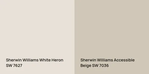 SW 7627 White Heron vs SW 7036 Accessible Beige