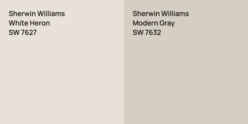 SW 7627 White Heron vs SW 7632 Modern Gray