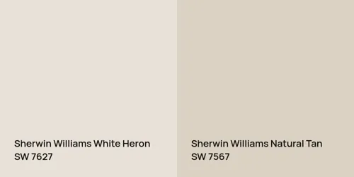 SW 7627 White Heron vs SW 7567 Natural Tan