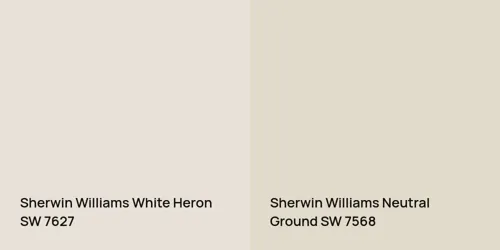 SW 7627 White Heron vs SW 7568 Neutral Ground