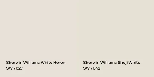 SW 7627 White Heron vs SW 7042 Shoji White