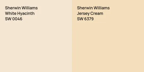 SW 0046 White Hyacinth vs SW 6379 Jersey Cream