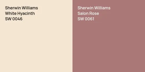 SW 0046 White Hyacinth vs SW 0061 Salon Rose