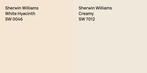 SW 0046 White Hyacinth vs SW 7012 Creamy