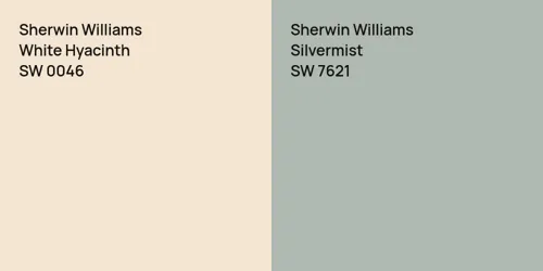 SW 0046 White Hyacinth vs SW 7621 Silvermist