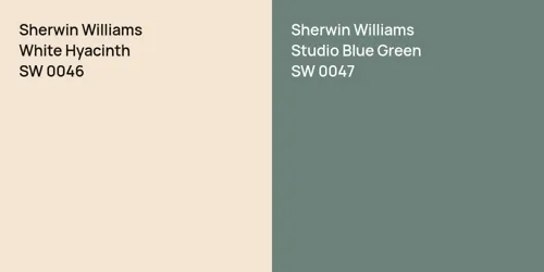 SW 0046 White Hyacinth vs SW 0047 Studio Blue Green