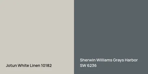 10182 White Linen vs SW 6236 Grays Harbor