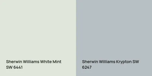 SW 6441 White Mint vs SW 6247 Krypton