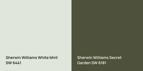 SW 6441 White Mint vs SW 6181 Secret Garden