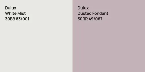 30BB 83/001 White Mist vs 30RR 49/067 Dusted Fondant