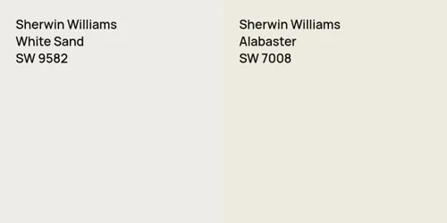 SW 9582 White Sand vs SW 7008 Alabaster