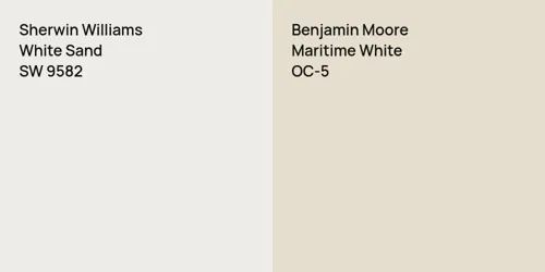 SW 9582 White Sand vs OC-5 Maritime White